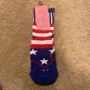 Aly Raisman x FEAT patriotic socks